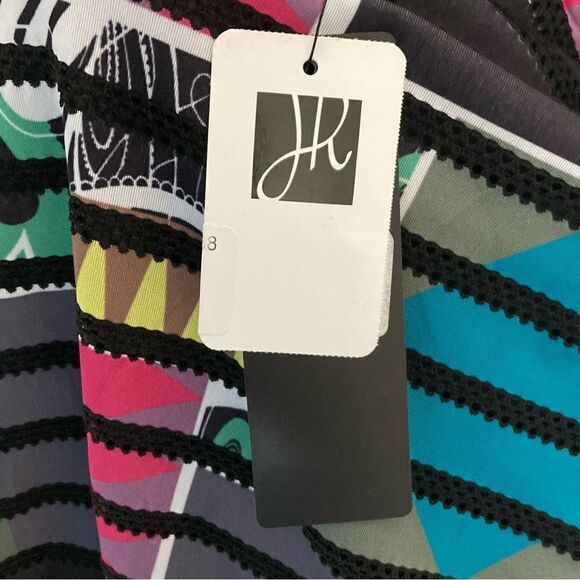 Joseph Ribkoff Size 8 Printed Square Neck Top | Black Multi - Picture 9 of 9